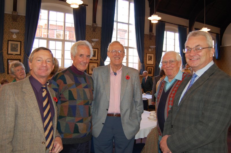 L-r Jonathan Meredith, John Ingram, Mike Smith, Richard Philpott and the Head Master