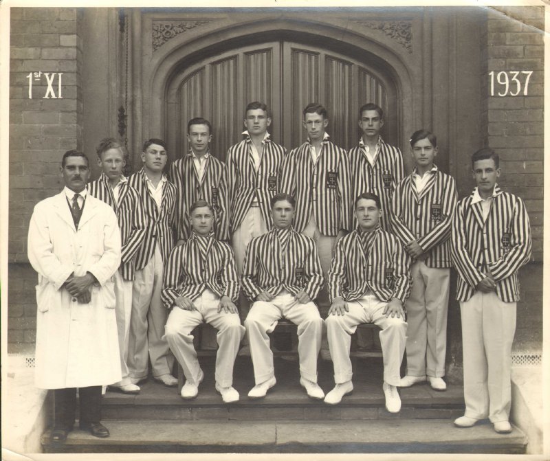 1937 1st XI with Mr Fox, back row, fourth from left