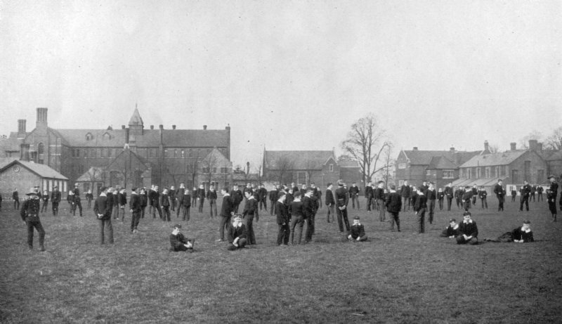 1912 Boys relaxing between lessons